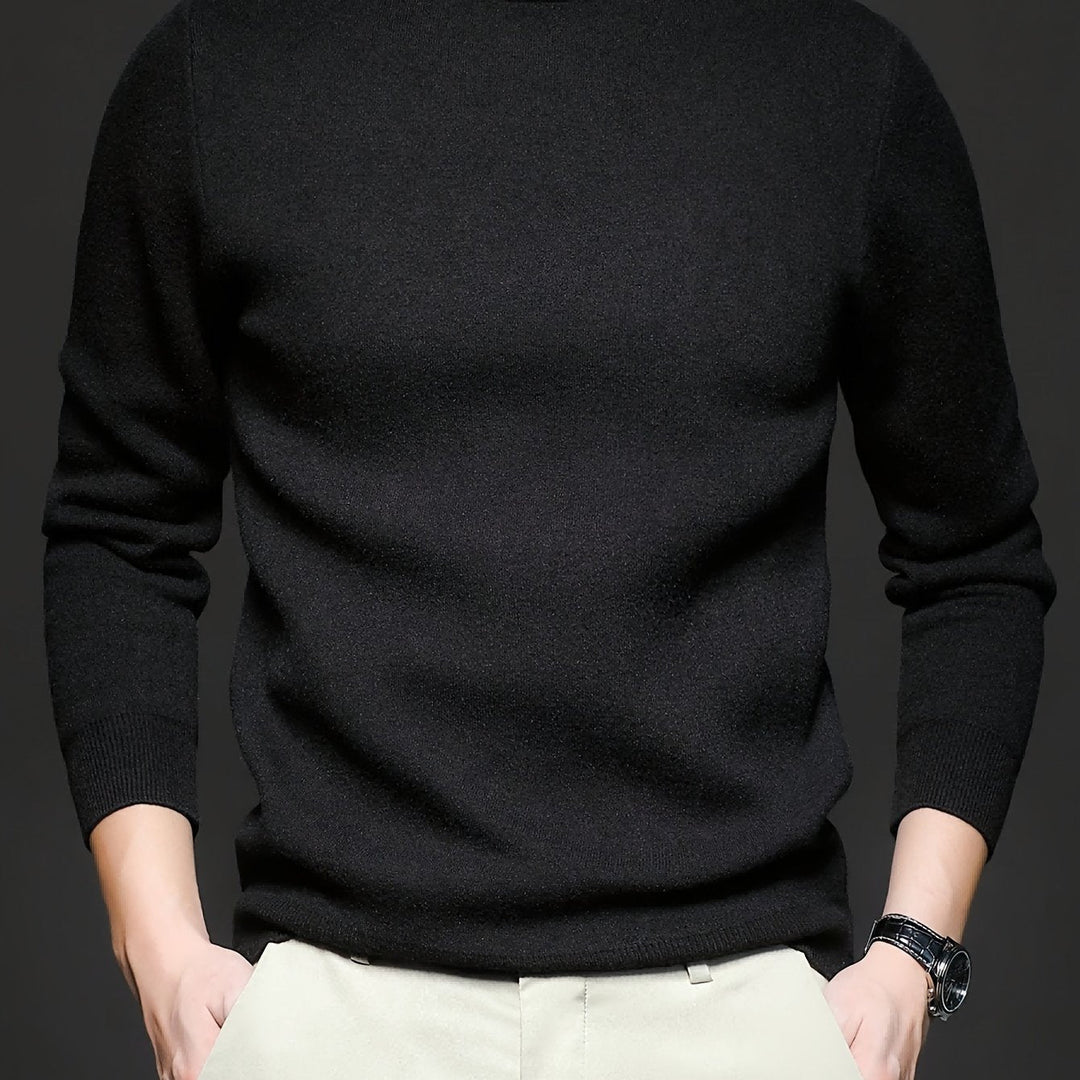 High-Neck Sweater for Men, Refined Style