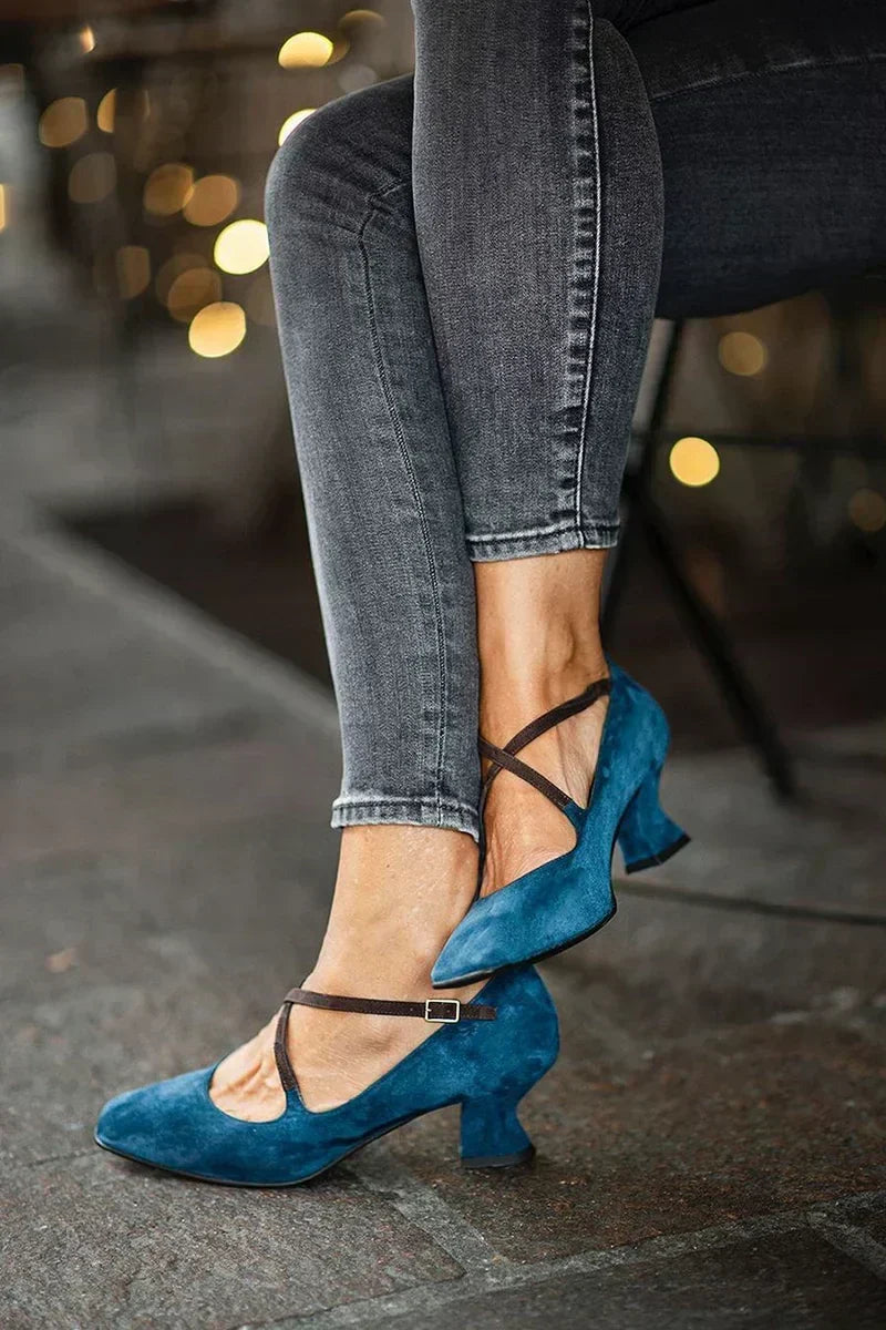 Premium Strap Mid-Heels for Women, Elegant Style