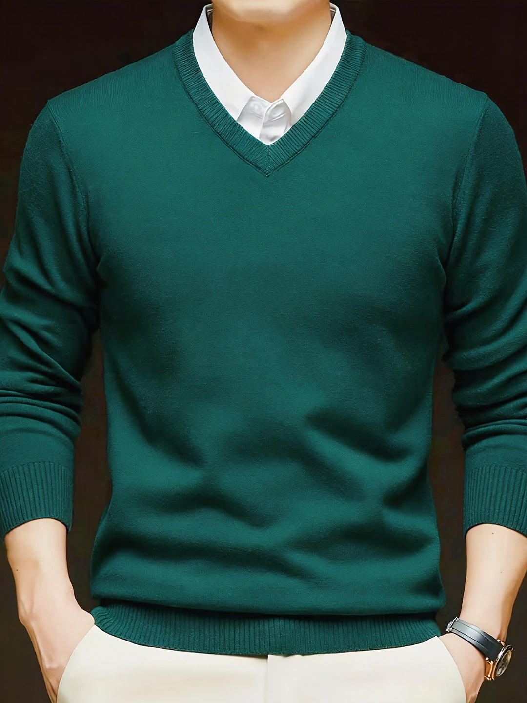 Classic V-Neck Pullover for Men