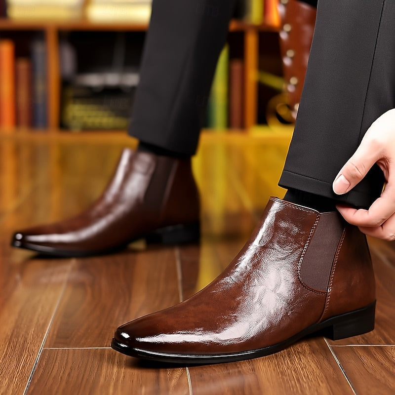 Polished Ankle Chelsea Boots for Men