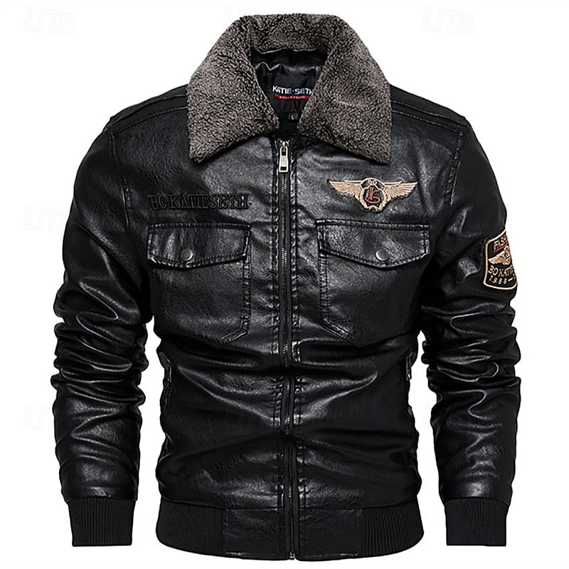 Aviator Bomber Jacket for Men, Plus Size