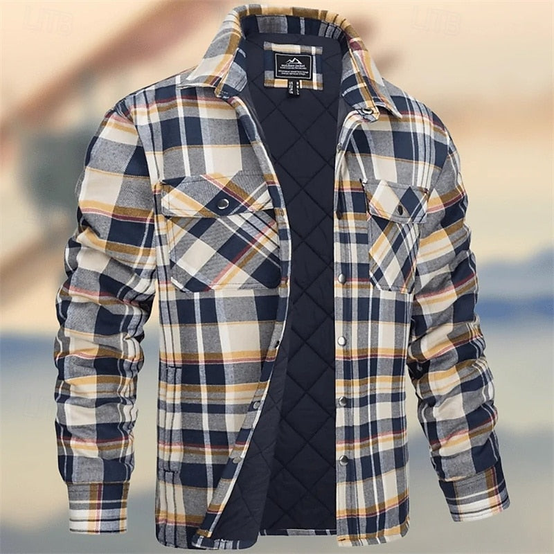 Rugged Quilted Shirt Jacket for Men