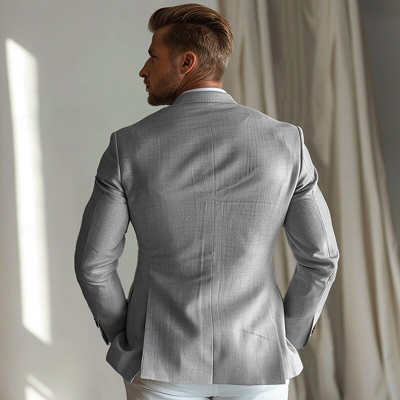 Single-Breasted Blazer for Men, Tailored Style