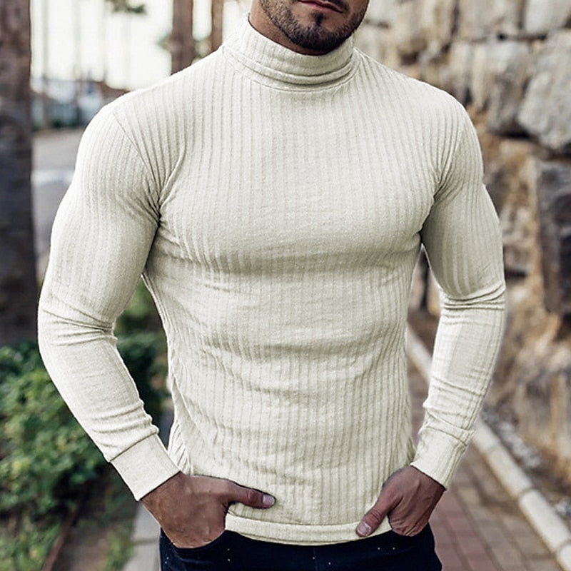 Ribbed Turtleneck for Men, Refined Style