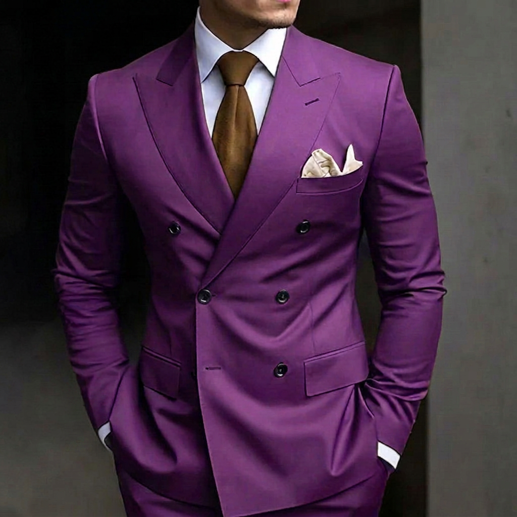 Double-Breasted Tailored Suit for Men