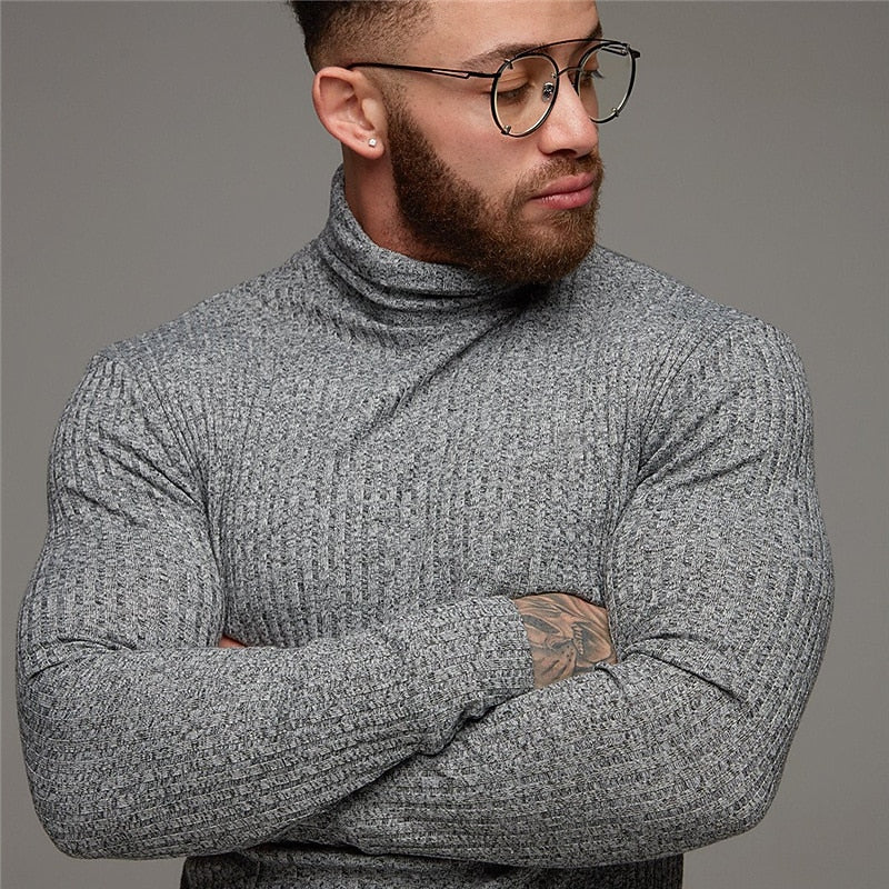 Ribbed Turtleneck for Men, Refined Style