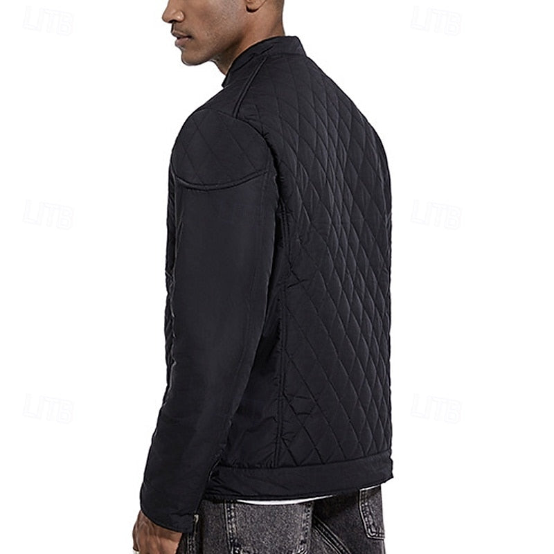 Quilted Stand-Collar Jacket for Men