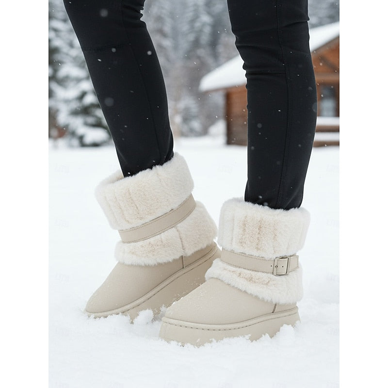 Fur-Trimmed Snow Boots for Women, Cozy Style