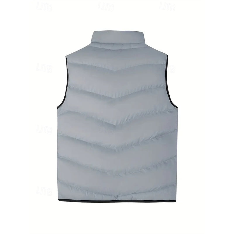 Quilted Puffer Vest for Men, Plus Size