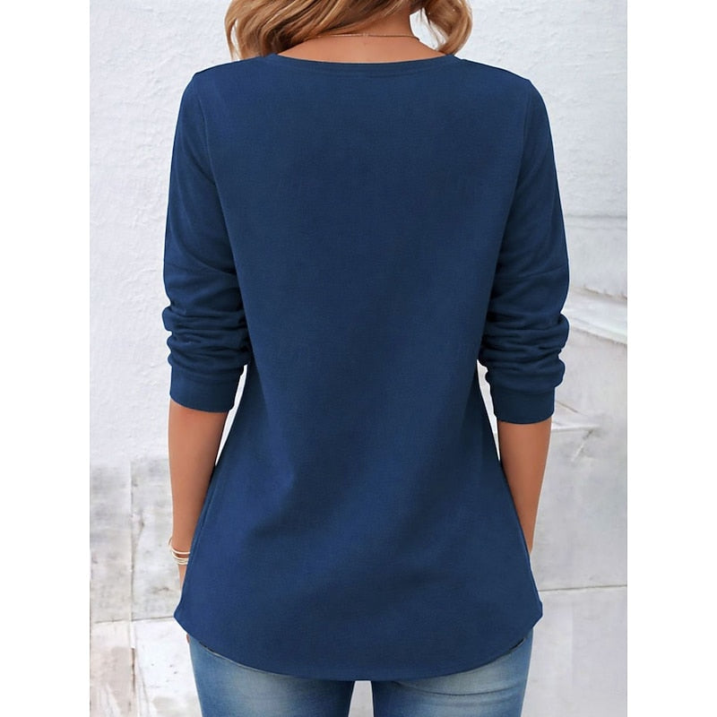 Draped Button-Detail Top for Women