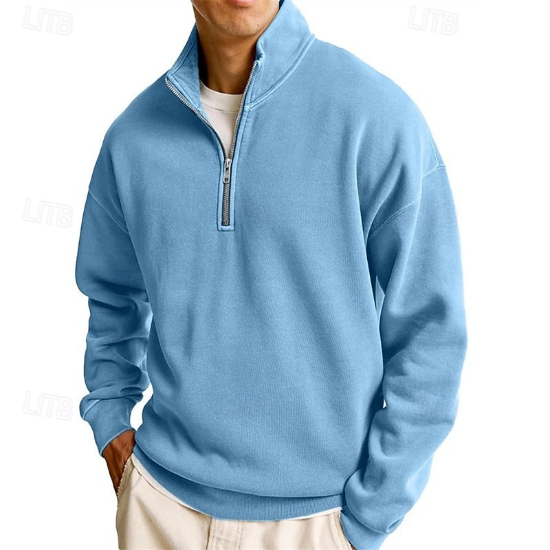 Quarter-Zip Sweatshirt for Men, Plus Size