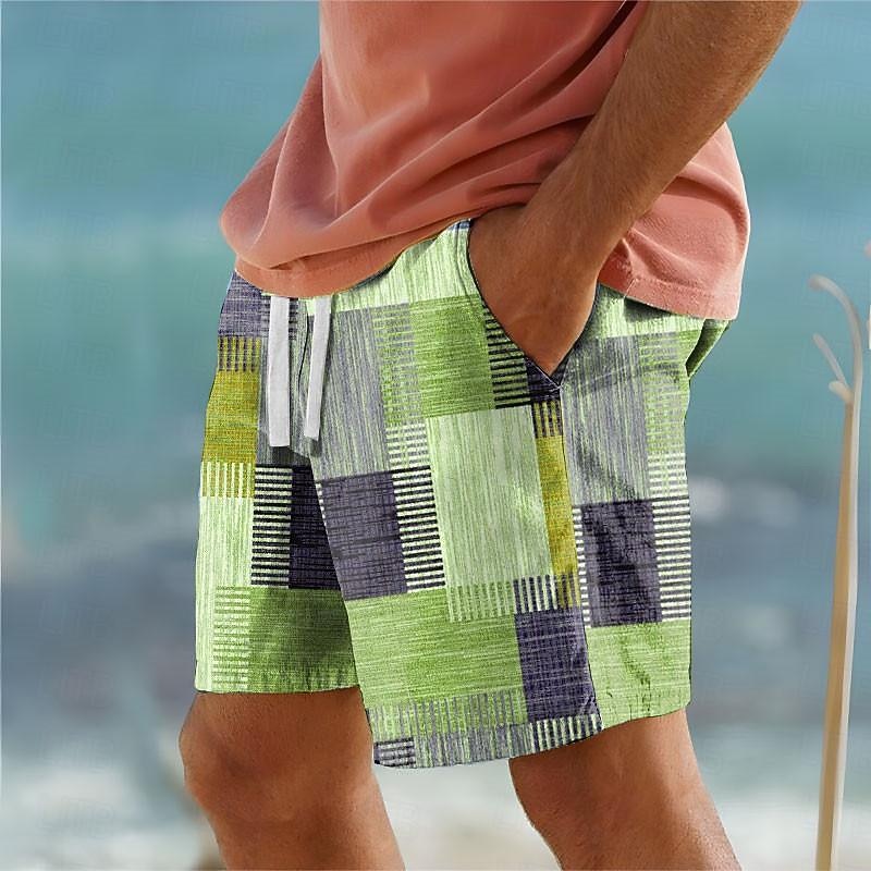 Patchwork Vacation Swim Shorts for Men