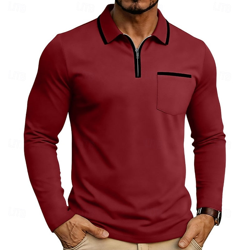 Men's Refined Quarter-Zip Polo Shirt