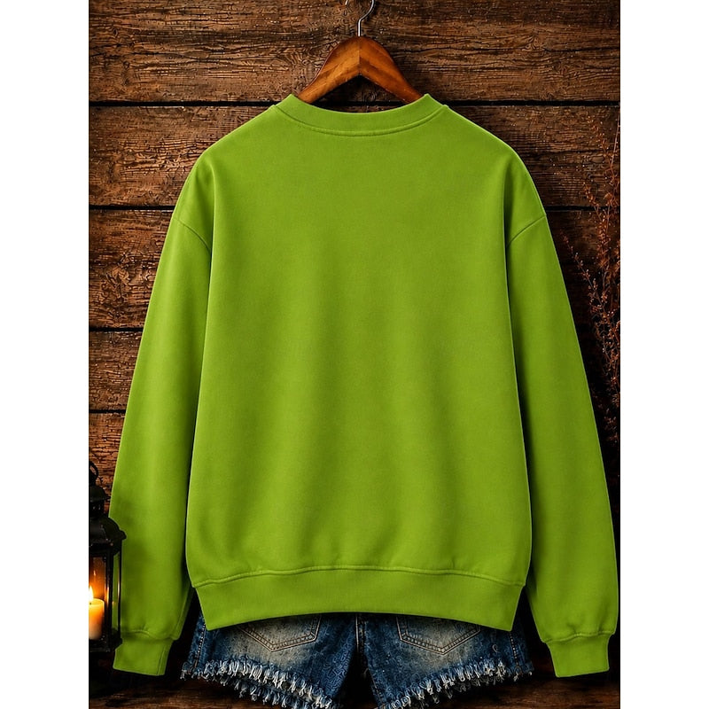 Playful Halloween Crew-Neck Sweatshirt for Women