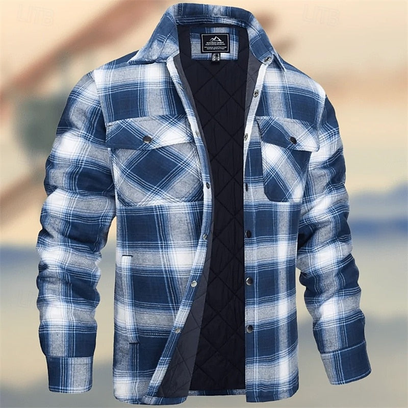 Rugged Quilted Shirt Jacket for Men