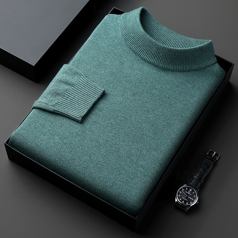 Ribbed High-Neck Sweater for Men