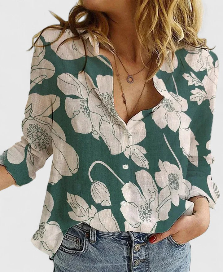 Button-Up Blouse for Women, Relaxed Style