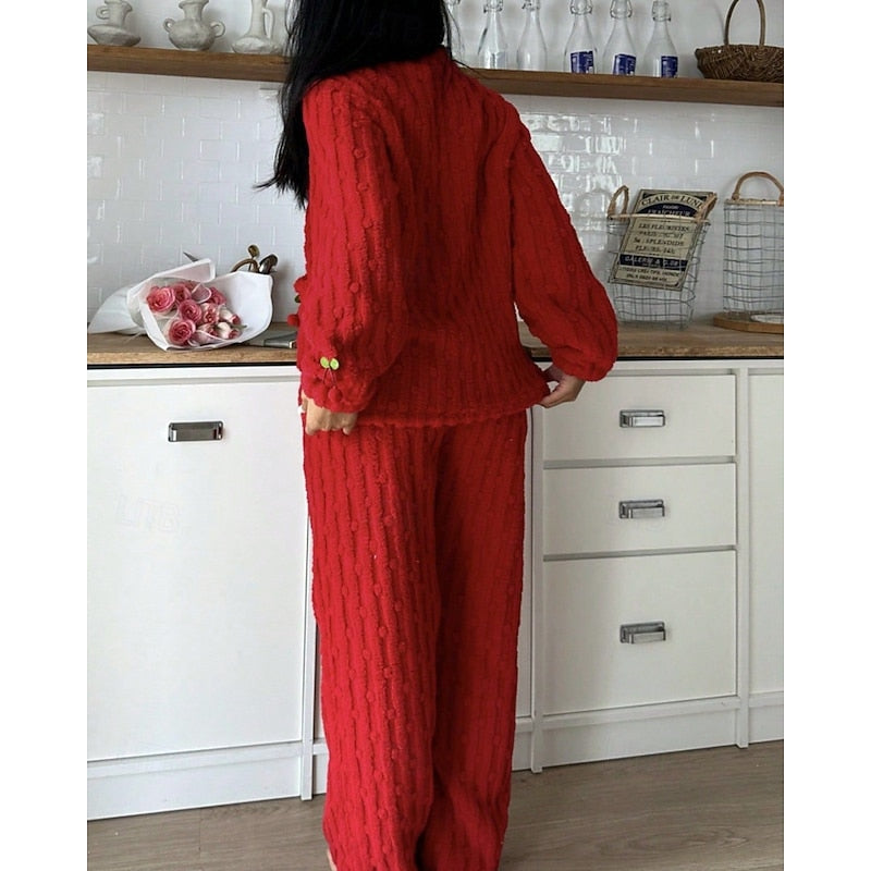 Cherry Two-Piece Set for Women, Cozy Style