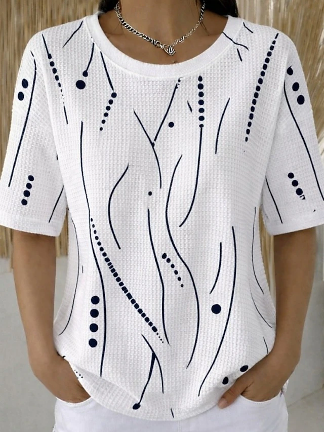 Short-Sleeve Top, Women's Textured Fit