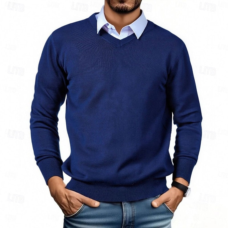 V-Neck Sweater, Men's Refined Fit