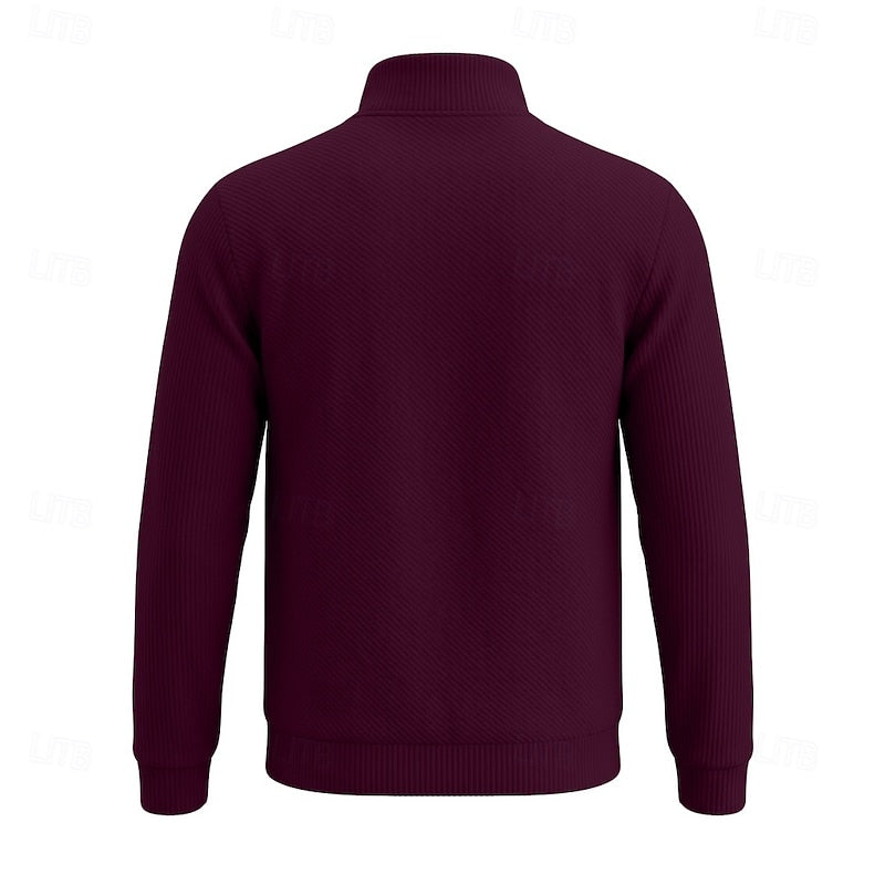 Quarter-Zip Pullover for Men, Textured Style
