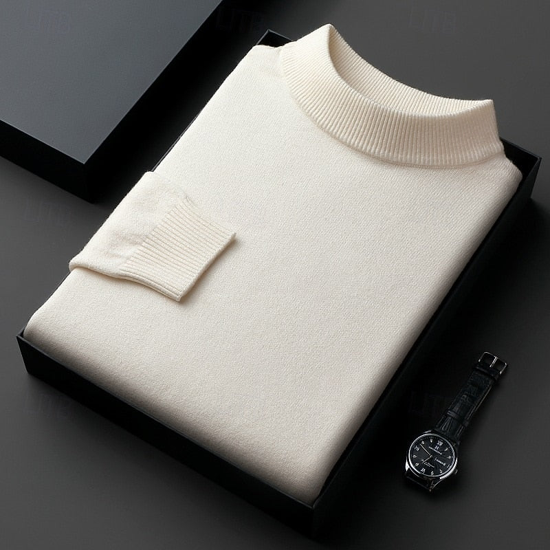 Ribbed High-Neck Sweater for Men