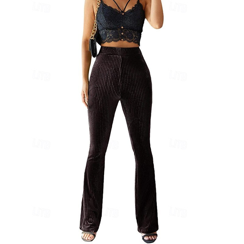 High-Waist Flared Pants for Women, Plus Size