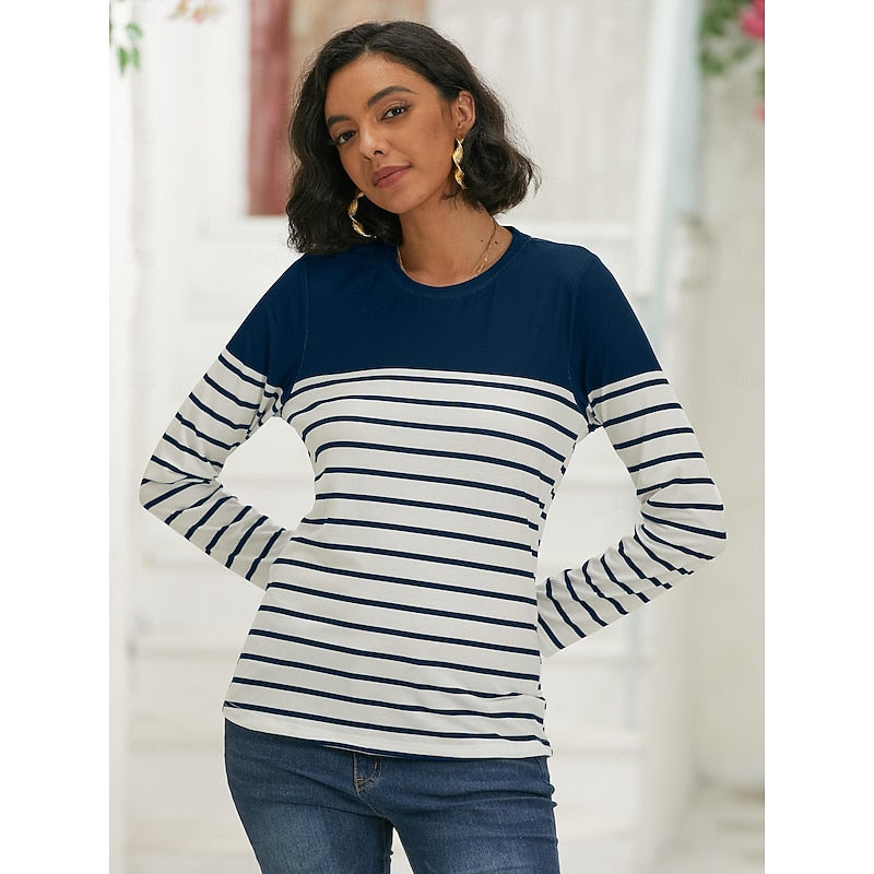 Striped Long Sleeve Top for Women