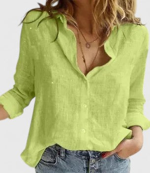 Button-Up Blouse for Women, Relaxed Style