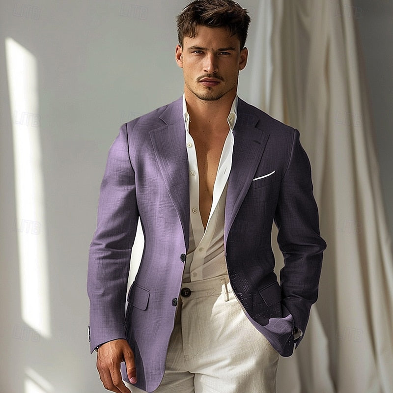 Single-Breasted Blazer for Men, Tailored Style