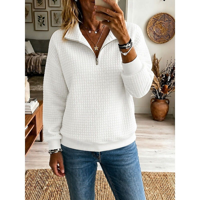 Textured Half-Zip Pullover for Women
