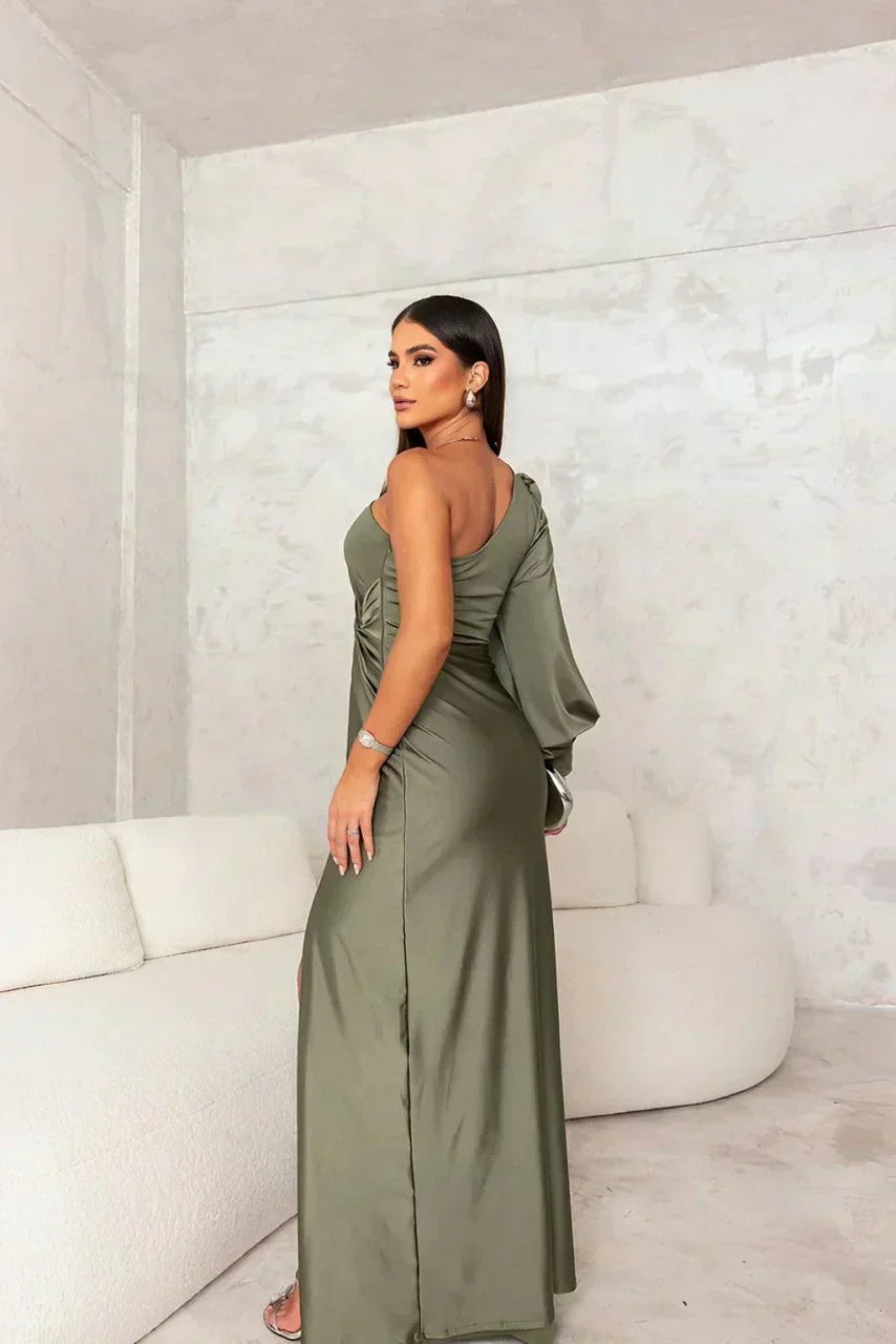 One-Shoulder Evening Dress for Women, Plus Size