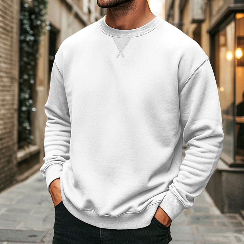 Crew Neck Sweatshirt for Men, Classic Style