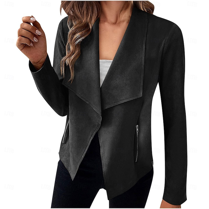 Draped Open-Front Jacket for Women