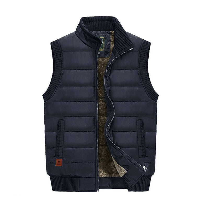 Quilted Stand-Collar Gilet for Men, Plus Size