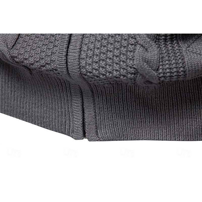 Men's Textured Zip-Up Cardigan