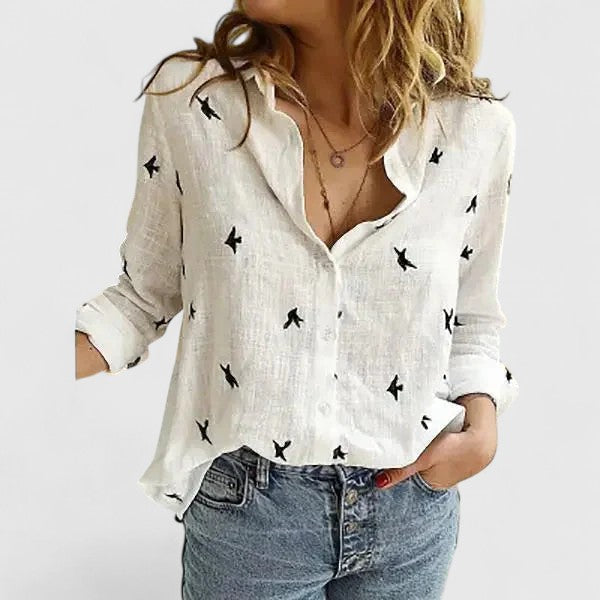 Button-Up Blouse for Women, Relaxed Style