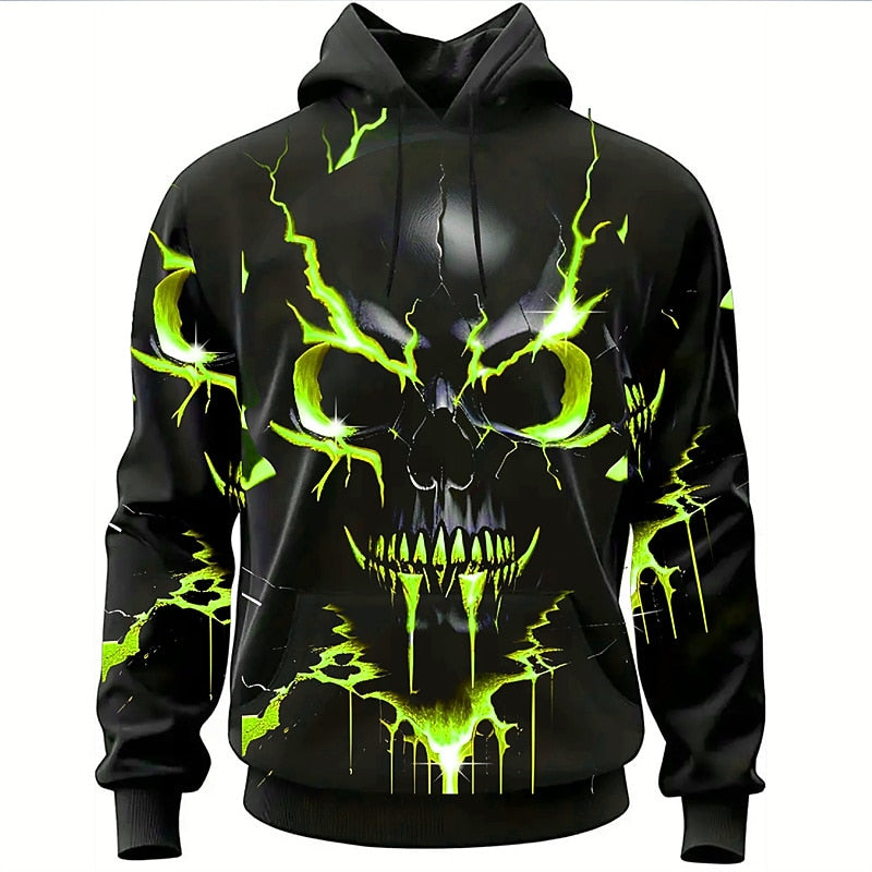 Halloween Skull Graphic Hoodie for Men