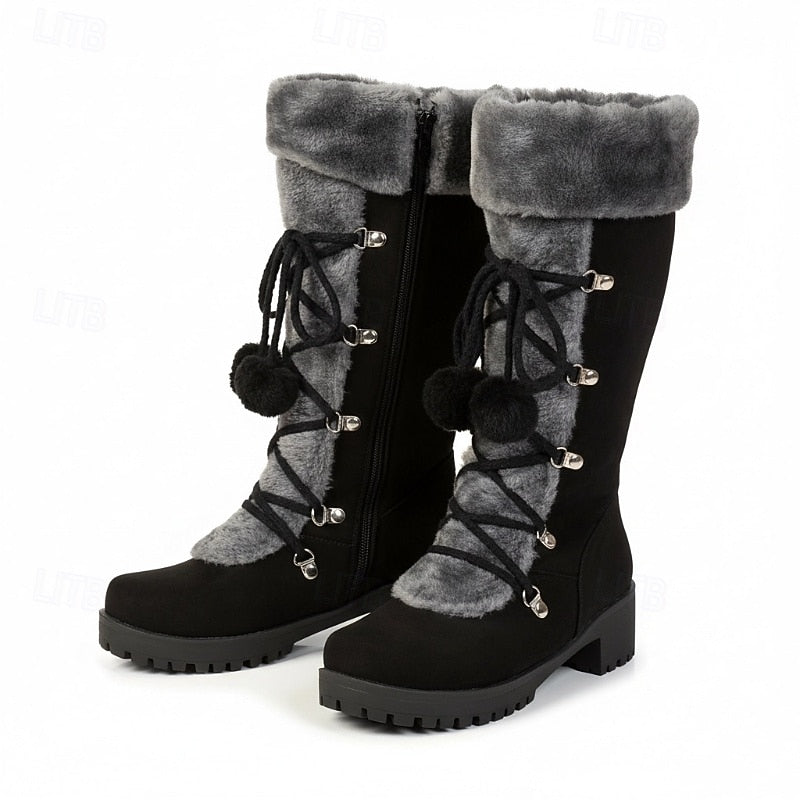 Lace-Up Winter Boots, Women's Cozy Fit