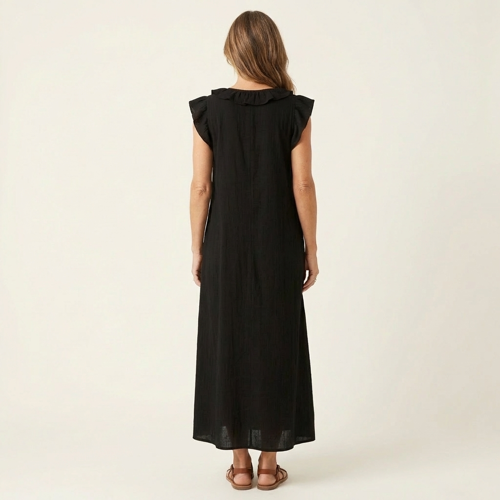 Ruffle V-Neck Maxi Dress for Women