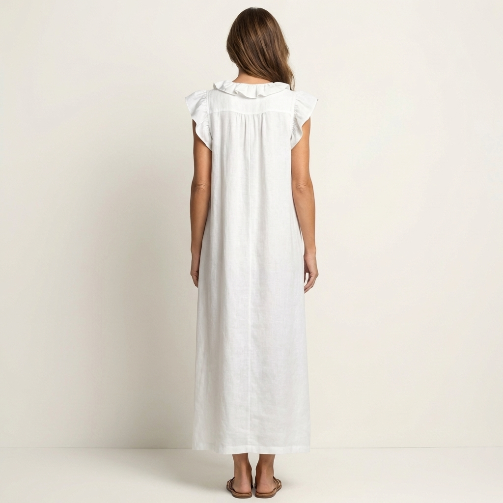 Ruffle V-Neck Maxi Dress for Women