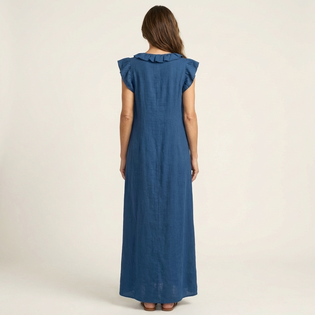 Ruffle V-Neck Maxi Dress for Women