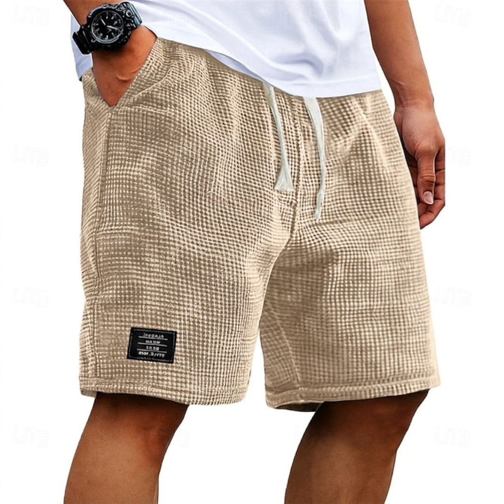 Waffle Summer Shorts for Men, Casual Style