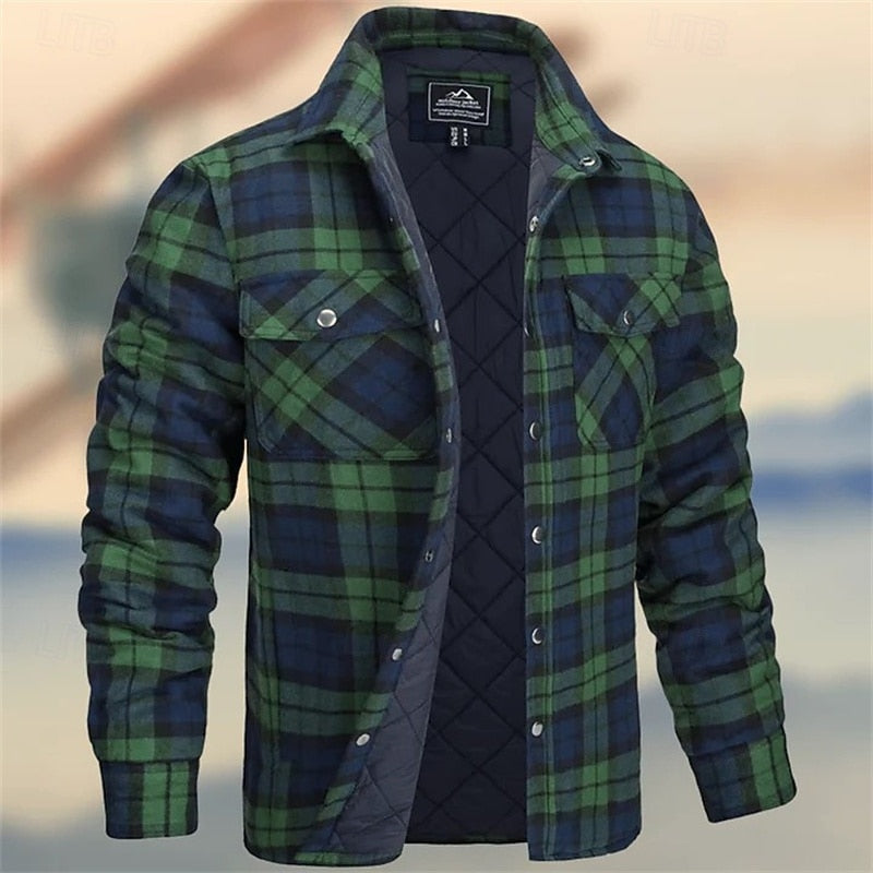 Rugged Quilted Shirt Jacket for Men