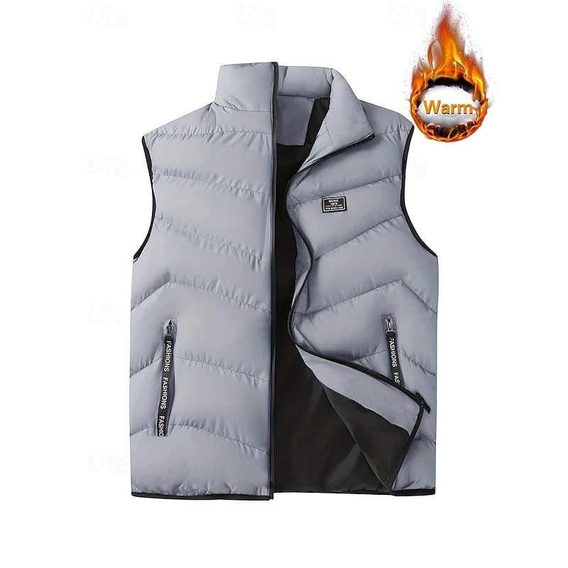 Quilted Puffer Vest for Men, Plus Size