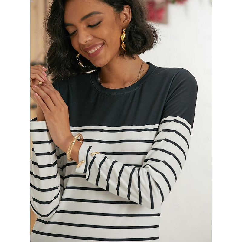 Striped Long Sleeve Top for Women