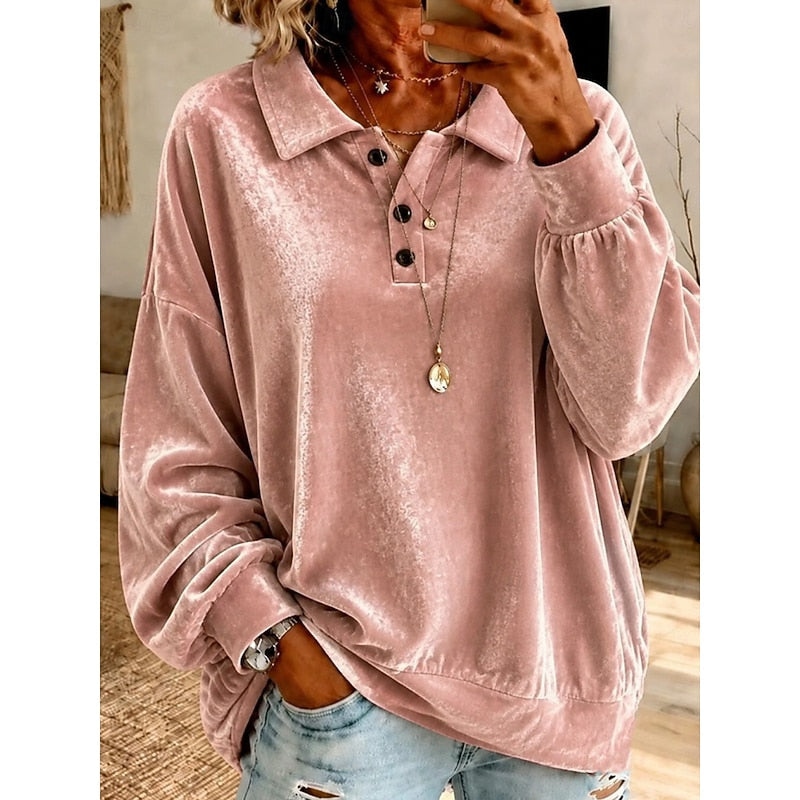 Collared Pullover for Women, Relaxed Style