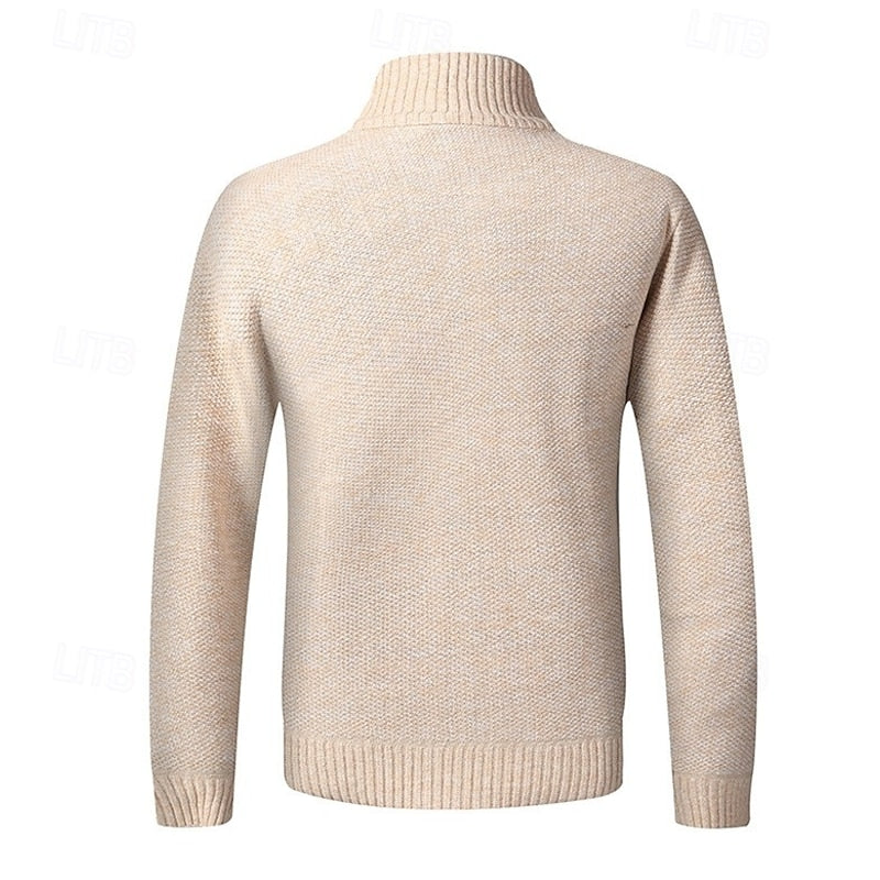 Men's Stand-Collar Zip Cardigan