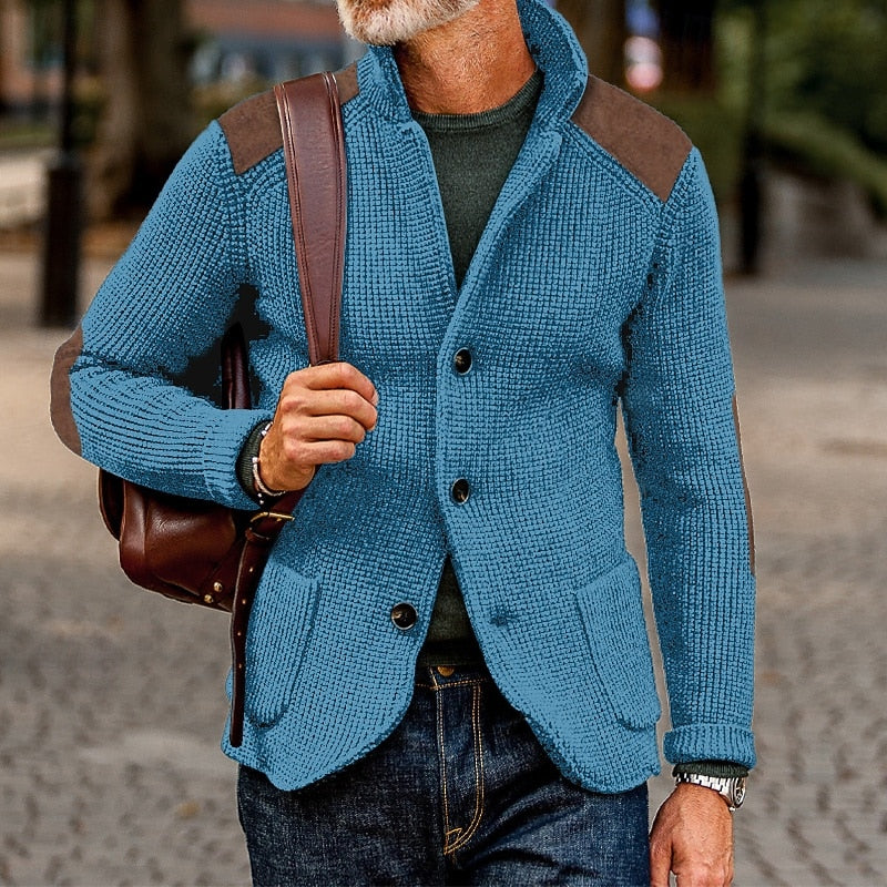Textured Knit Cardigan for Men