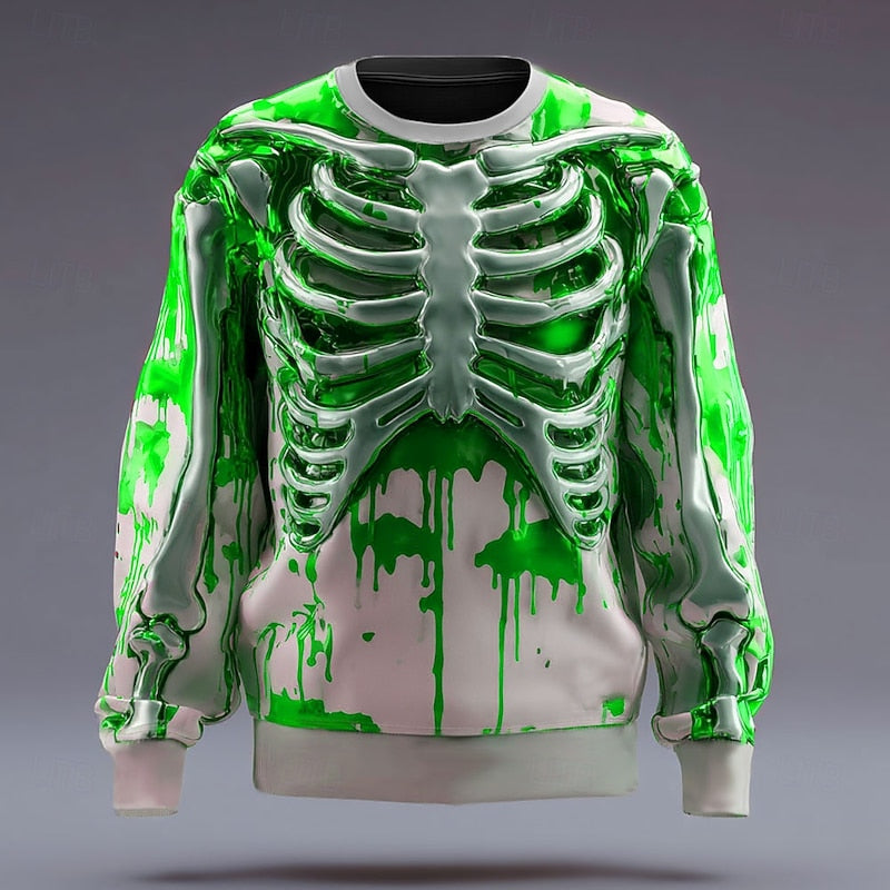 Men's Halloween Skeleton Crew Neck Sweatshirt